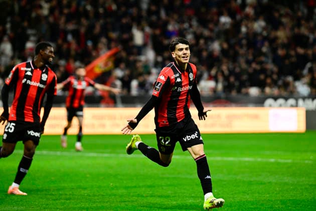 FOOTBALL : OGC Nice VS FC Lorient - Ligue 1 McDonald s - 22 02 2026 Joy OGCN - But KaÃ¯l Boudache - Ligue 1 McDonald™s match between OGC Nice and Football Club de Lorient on February 22, 2026 at the Allianz Riviera Stadium in Nice. NiceFrance  Copyright: xWilliamxCannarellax