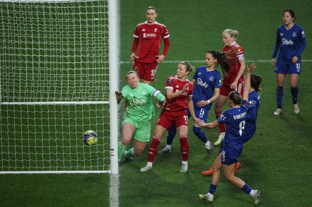 Liverpool Women v Everton Women, Women’s FA Cup, St Helens Stadium, St Helens. Times Photographer Bradley Ormesher. 22.2.2026. Liverpool Women v Everton Women, Women’s FA Cup, St Helens Stadium, St Helens. Times Photographer Bradley Ormesher. Beata Olson scores Liverpool’s 2nd goal.  Copyright: xBradleyxOrmesherx NINTCHDBPICT001061348690