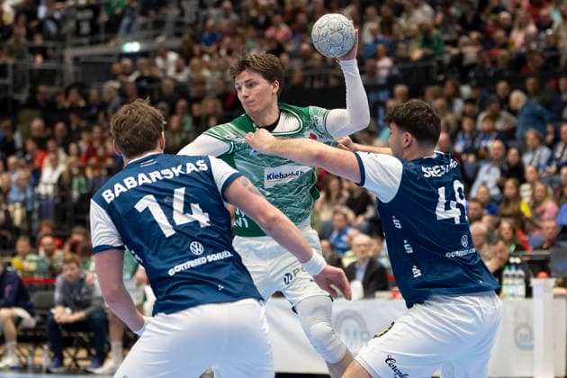 1 Handball Bundesliga Bergischer HC vs Füchse Berlin, 22 02 2026 DUESSELDORF, GERMANY FEBRUARY 22 Nils Lichtlein 17, Füchse Berlin during the HBL Bundesliga match between 1 Handball Bundesliga Bergischer HC vs Füchse Berlin at Mitsubishi Electric HALLE on Matchday 22 February 22, 2026 in Duesseldorf, Germany Copyright: xBEAUTIFULxSPORTS KennyxBeelex