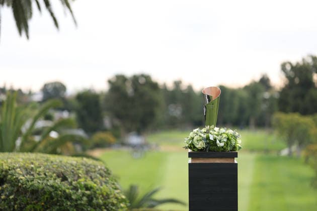 February 22, 2026, Pacific Palisades, California, USA: The tournament trophy of the Genesis Invitational at the Riviera Country club in Pacific Palisades, California. Pacific Palisades USA - ZUMAt158 20260222_zsp_t158_057 Copyright: xBrentonxTsex