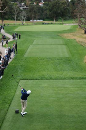 February 22, 2026, Pacific Palisades, California, USA: SCOTTIE SCHEFFLER tees off on the 15th hole during the first round of the Genesis Invitational at the Riviera Country club in Pacific Palisades, California. Golf_PGATour_Genesis_Invitational  - ZUMAt158 20260222_zsp_t158_008 Copyright: xBrentonxTsex