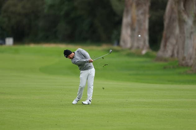 February 22, 2026, Pacific Palisades, California, USA: XANDER SCHAUFFELE takes an approach shot from the 13th fairway during the first round of the Genesis Invitational at the Riviera Country club in Pacific Palisades, California. Golf_PGATour_Genesis_Invitational  - ZUMAt158 20260222_zsp_t158_010 Copyright: xBrentonxTsex