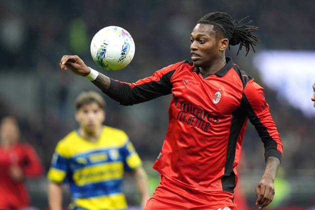 AC Milan™s Rafael Leao during the Serie A soccer match between Ac Milan and Parma at the San Siro Stadium in Milan , north Italy - Sunday , February 22 , 2025. - Soccer .  Copyright: xSpada LaPressex