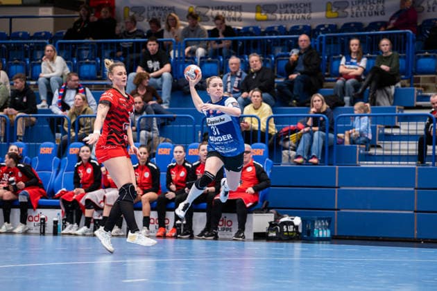 HSG Blomberg Lippe GER vs MOL Esztergom HUN , Handball, EHF European League Women, Group Phase, 22 2 2026, Season 2025 2026, Lemgo Alexia Hauf HSG Blomberg Lippe, 31 in goal Lemgo Phoenix Contact Arena Germany