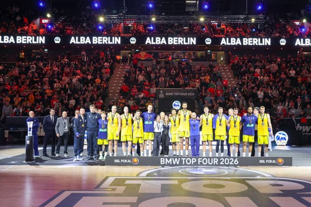 The second-placed team of Alba Berlin, GER, BMA365 Bamberg Baskets vs Alba Berlin, Basketball, BBL Cup, BMW TOP FOUR, Final, Season 2025 2026, 22 02 2026, GER, BMA365 Bamberg Baskets vs Alba Berlin, Basketball, BBL Cup, BMW TOP FOUR, Final, Season 2025 2026, 22 02 2026 Muenchen Copyright: xEibner-Pressefoto JennixMaulx EP_JML