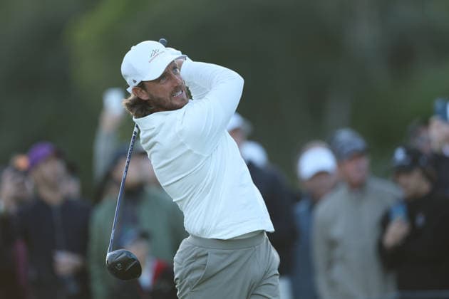 February 22, 2026, Pacific Palisades, California, USA: TOMMY FLEETWOOD tees off on the 18th hole during the second round of the Genesis Invitational at the Riviera Country club in Pacific Palisades, California. Golf_PGATour_Genesis_Invitational  - ZUMAt158 20260222_zsp_t158_037 Copyright: xBrentonxTsex