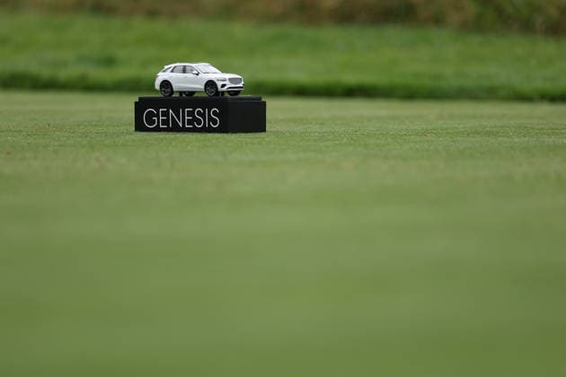 February 22, 2026, Pacific Palisades, California, USA: The tee marker at the Genesis Invitational at the Riviera Country club in Pacific Palisades, California. Golf_PGATour_Genesis_Invitational  - ZUMAt158 20260222_zsp_t158_047 Copyright: xBrentonxTsex