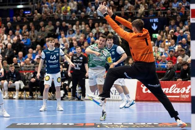 1 Handball Bundesliga Bergischer HC vs Füchse Berlin, 22 02 2026 DUESSELDORF, GERMANY FEBRUARY 22 Christopher Rudeck 1, Bergischer HC during the HBL Bundesliga match between 1 Handball Bundesliga Bergischer HC vs Füchse Berlin at Mitsubishi Electric HALLE on Matchday 22 February 22, 2026 in Duesseldorf, Germany Copyright: xBEAUTIFULxSPORTS KennyxBeelex