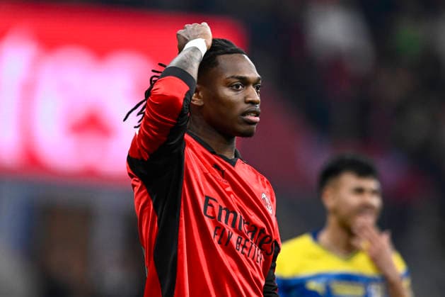 2026-02-22 AC Milan v Parma Calcio 1913 - Serie A MILAN, ITALY - FEBRUARY 22: Rafael Leao of AC Milan during the Serie A match between AC Milan and Parma Calcio 1913 at Giuseppe Meazza Stadium on February 22, 2026 in Milan, Italy. (Photo by Alberto Gandolfo BSR Agency) Milan Italy Content not available for redistribution in The Netherlands directly or indirectly through any third parties. Copyright: xBSRxAgencyx