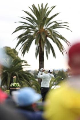 February 22, 2026, Pacific Palisades, California, USA: TONY FINAU tees off from the 1st tee during the second round of the Genesis Invitational at the Riviera Country club in Pacific Palisades, California. Pacific Palisades USA - ZUMAt158 20260222_zsp_t158_012 Copyright: xBrentonxTsex