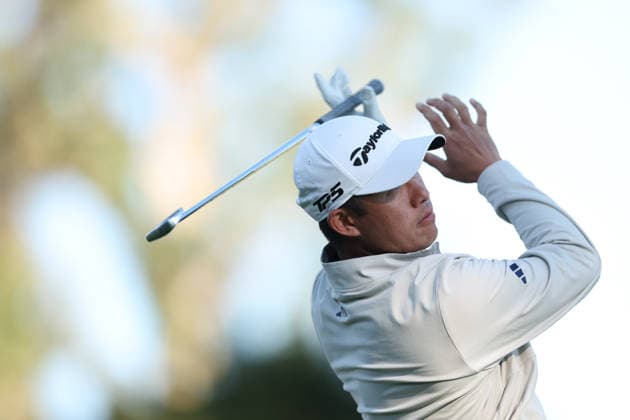 February 22, 2026, Pacific Palisades, California, USA: COLLIN MIROKAWA reacts after teeing off on the 14th hole during the second round of the Genesis Invitational at the Riviera Country club in Pacific Palisades, California. Pacific Palisades USA - ZUMAt158 20260222_zsp_t158_007 Copyright: xBrentonxTsex
