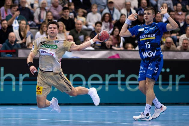 Renars Uscins, TSV Hannover Burgdorf, 10 , on the throw TVB Stuttgart vs TSV Hannover Burgdorf, DAIKIN Handballbundesliga, 22 Matchday, Season 2025 2026, 22 02 2026 Eibner Pressefoto Andreas Ulmer TVB Stuttgart vs TSV Hannover Burgdorf, DAIKIN Handballbundesliga, 22 Matchday, Season 2025 2026, 22 02 2026 Stuttgart Copyright: xEibner-Pressefoto AndreasxUlmerx EP_AUR