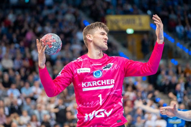 Handball I Men I Season 2025 2026 I Bundesliga I 22 Matchday I TVB Stuttgart TSV Hannover Burgdorf I 22 02 2026 Mateusz Kornecki 1, TVB Stuttgart Stuttgart Porsche Arena Baden Württemberg Germany Copyright: xLobeca MaxxPetershansx