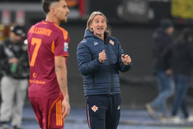 22nd February 2026, Stadio Olimpico, Rome, Italy; Serie A Football; Roma versus Cremonense; Davide Nicola head coach of US Cremonese  AllShotLive Content restricted for UK based newspaper