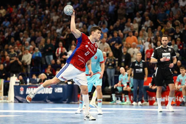 11 Nicolaj Jörgensen Handball Sport Verein Hamburg Handball I Men I Bundesliga Daikin HBL I Season 2025 2026 I 22 Matchday I Handball Sport Verein Hamburg MT Melsungen I 22 02 2026 I Barclays Arena