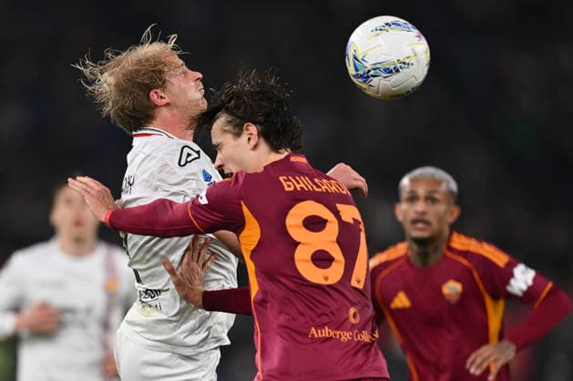 AS Roma v US Cremonese - Serie A Morten Thorsby of U.S. Cremonese and Daniele Ghilardi of A.S. Roma are in action during the 26th day of the Serie A Championship between A.S. Roma and U.S. Cremonese at the Olympic Stadium in Rome, Italy, on February 22, 2026. Rome Italy  Copyright: xDomenicoxCippitellix originalFilename:cippitelli-asromaus260222_npKAX.jpg