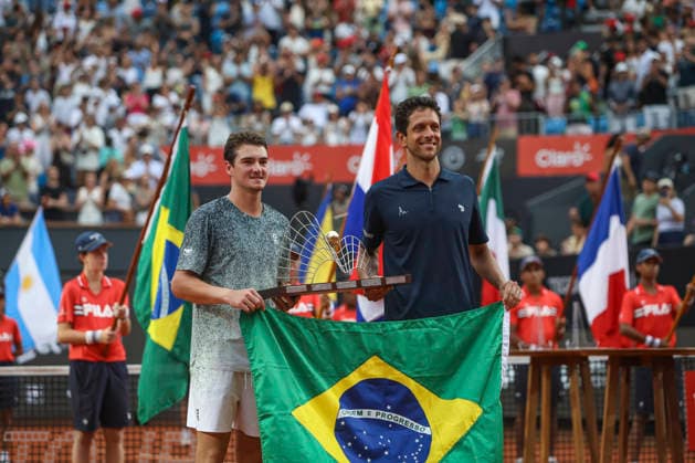 RIO DE JANEIRO (RJ), 22 02 2026- SPORTS TENNIS RIO OPEN - RIO OPEN 2026 ATP, Tennis Herren 500 - Doubles Final, match between Joao FONSECA (BRA) and Marcelo MELO (BRA) champions of Doubles Rio Open 2026, held at the Jockey Club Brasileiro, Rio de Janeiro, this Sunday (22). (Photo: Renan Areias Photo Premium SPP) (Renan Areias, Renan Areias SPP) Copyright: xRenanxAreias,xRenanxAreiasx xSPPx spp-en-ReArReAr-renan_areias_photo_premium_343902