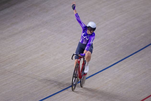 Erin Boothman wins the Womens Elimination race. Lloyds National Track cycling, Rad, Radsport, Bahnrad, Bahn Championship, National Cycling Centre, Manchester, England, 22nd Feb 2026. Copyright: xSeanxWalshx Sportspressphoto_SPR96610