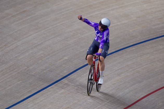 Erin Boothman wins the Womens Elimination race. Lloyds National Track cycling, Rad, Radsport, Bahnrad, Bahn Championship, National Cycling Centre, Manchester, England, 22nd Feb 2026. Copyright: xSeanxWalshx Sportspressphoto_SPR96614