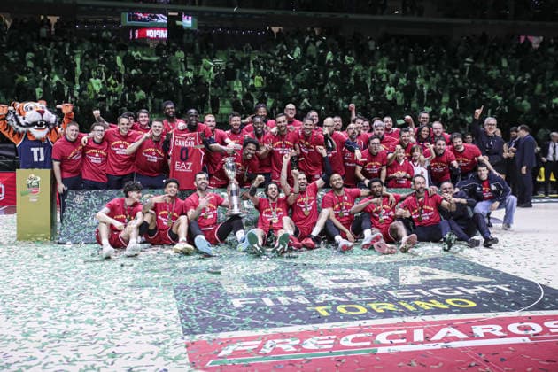 BASKET - Coppa Italia - Frecciarossa Final Eight 2026 - Final - EA7 Emporio Armani Milano vs Bertram Derthona Tortona EA7 Olimpia Milano wins the 2026 Italian Cup during Frecciarossa Final Eight 2026 - Final - EA7 Emporio Armani Milano vs Bertram Derthona Tortona , Italian Basketball Cup Men match in Turin, Italy, February 22 2026 Turin Italy  Copyright: xIPAxSport ABACAx