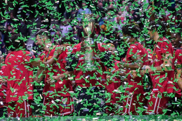 BASKET - Coppa Italia - Frecciarossa Final Eight 2026 - Final - EA7 Emporio Armani Milano vs Bertram Derthona Tortona EA7 Emporio Armani Milano lifts the cup after winning the final match against Bertram Derthona Tortona for the Final Eight of the Coppa Italia Frecciarossa LBA 2026, at the Inalpi Arena in Turin. Turin Italy  Copyright: xIPAxSport ABACAx