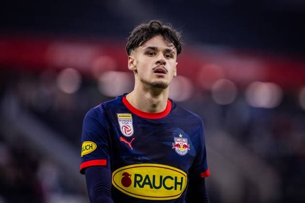 LASK - RED BULL SALZBURG Kerim Alajbegovic of Salzburg during the 20th round of the Admiral Bundesliga football match between LASK Linz (Linzer Athletik Klub) and Red Bull Salzburg. Raiffeisen Arena, Linz, Austria, February 22, 2026. Photo by Branislav Racko Copyright: xx 080A7478