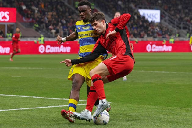 Italy: AC Milan vs Parma Calcio Italy, Milan, 2026 02 22: Christian Pulisic (AC Milan) attacks the penalty area in the first half during soccer game AC Milan vs Parma Calcio, Serie A Enilive 2025-2026 day 26 at San Siro Stadium Italy, Milan, 2026 02 22: AC Milan vs Parma Calcio, Serie A EniLive 2025 2026 day 26 at San Siro Stadium. . Milan Italy Copyright: FabrizioxAndreaxBertani