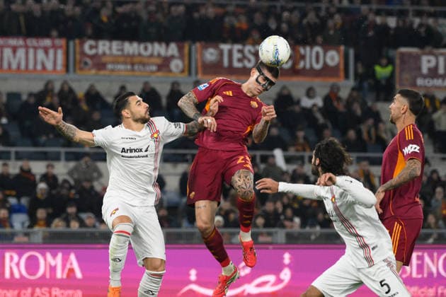 CALCIO - Serie A - AS Roma vs US Cremonese Romaâ??s Gianluca Mancini during the Italian Football Championship League A Enilive 2025 2026 match between AS Roma vs US Cremonese at the Olimpic Stadium in Rome on 22 February 2026. Rome Italy  Copyright: xIPAxSport ABACAx