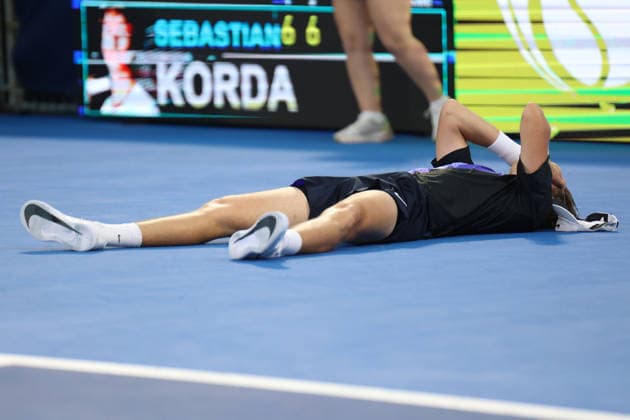 February 22, 2026, Delray Beach, Florida, USA: SEBASTIAN KORDA (USA) reacts to winning the Men™s Singles Finals match at Delray Beach Tennis Center. Tennis 2026: Delray Beach Open: Singles Final  - ZUMA 20260222_mda_v151_234 Copyright: xLorenzoxVasquezx