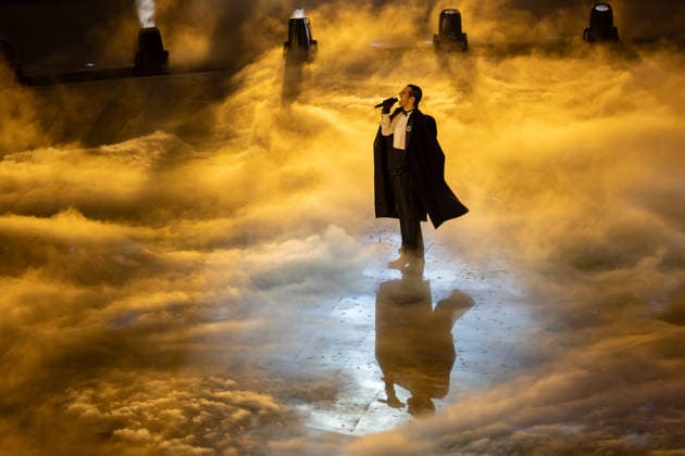 February 22, 2026, Verona, Veneto, Italy: Artist ACHILLE LAURO performs at the closing ceremony during the 2026 Winter Olympics at the Arena di Verona on Sunday in Verona. Olympics 2026: Milano Cortina: Closing Ceremony  - ZUMAj89_ 20260222_oly_j89_049 Copyright: xPaulxKitagakixJr.x