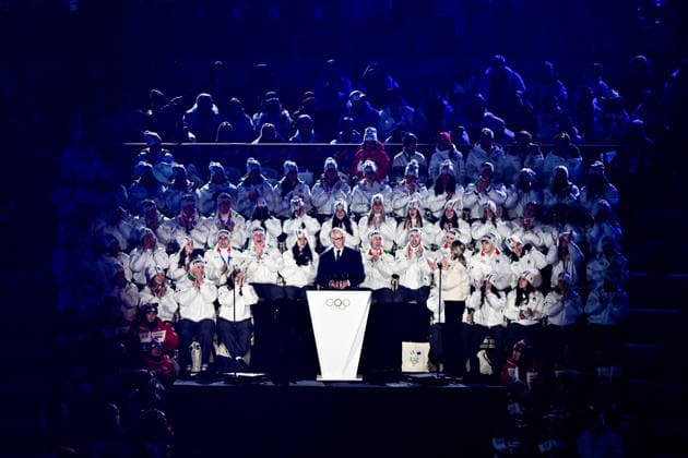 Giovanni Malag and Kirsty Coventry at Olympic Closing Ceremony, at the Olympic Winter games, Winterspiele,Spiele, Summer games Milano Cortina 2026, at Verona Arena, on February 22, 2026 in Verona, Italy. Noxthirdxpartyxsales  aflo_320982405
