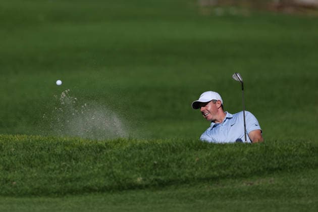February 22, 2026, Pacific Palisades, California, USA: RORY MCILROY plays a bunker shot on the 15th hole during the final round of the Genesis Invitational at the Riviera Country club in Pacific Palisades, California. Pacific Palisades USA - ZUMAt158 20260222_zsp_t158_176 Copyright: xBrentonxTsex