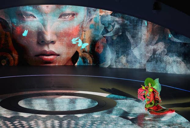 Milan Cortina Olympics: Closing ceremony Actor Jun Ichikawa performs as the opera character Madame Butterfly during the closing ceremony of the Milan Cortina Olympics at the Verona Olympic Arena, a Roman amphitheater in Verona, Italy, on Feb. 22, 2026.  A14AA0005317926P