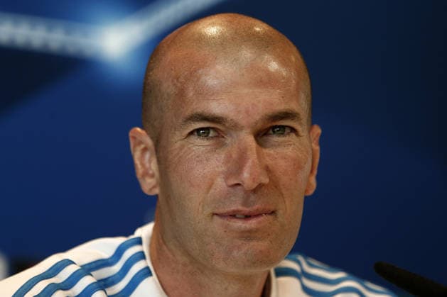 Real Madrid press conference, PK, Pressekonferenz MADRID, SPAIN - MAY 24: Real Madrid s head coach Zinedine Zidane gestures during a press conference ahead of UEFA Champions League final football match between Atletico Madrid and Real Madrid CF in Madrid, Spain on May 24, 2016. Madrid Spain. Editorial use only. Please get in touch for any other usage.  Copyright: x2025xAnadoluxBurakxAkbulutx