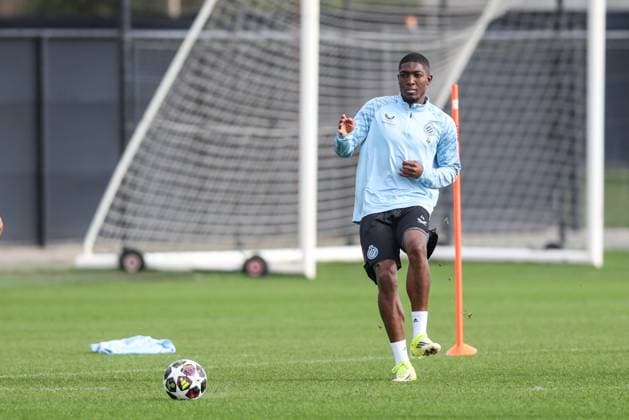 Club s Joel Ordonez pictured during a training session of Belgian soccer team Club Brugge, in Knokke-Heist, on Monday 23 February 2026. Tomorrow, Club Brugge will play against Spanish team Atletico Madrid, a return leg game in the Knockout phase play-offs of the UEFA Champions League tournament. BRUNOxFAHY  x164617450x