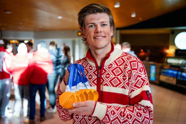 Milano Cortina 2026, arrival of Team Norway with record Olympic champion Johannes Hosflot Klaebo in Stördal