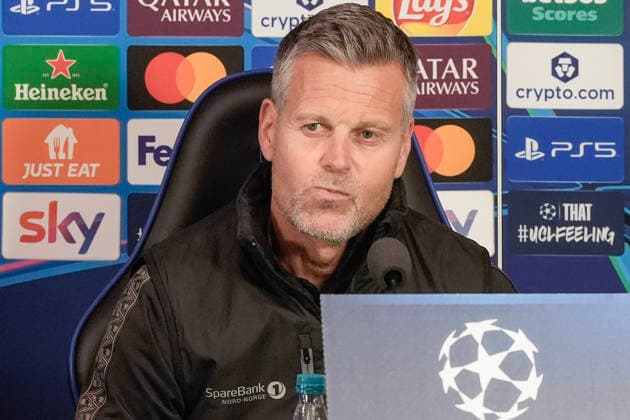 Champions League Inter Milan Bodo Glimt Milan, Italy 20260223 Bodo Glimts Jens Petter Hauge and coach Kjetil Knutsen during the press conference at the San Siro stadium before the match between Inter Milan and Bodo Glimt Photo Terje Pedersen NTB Milano Italy EDITORIAL USE ONLY RESTRICTED USE FOR BETTING COMPANIES  Copyright: xTerjexPedersenx xNTBx