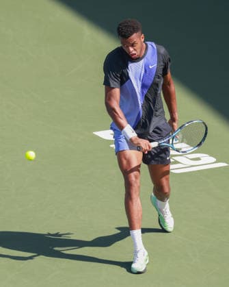 Giovanni Mpetshi Perricard, Dubai Duty Free Tennis Championships, Dubai, U A E Tennis Dubai Tennis Championships 2025 ATP Dubai Duty Free Tennis Stadium Dubai United Arab Emirates 23 February 2026 Copyright: xJuergenxHasenkopfx