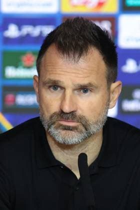 Club s head coach Ivan Leko pictured during a press conference, PK, Pressekonferenz of Belgian soccer team Club Brugge, in Madrid, on Monday 23 February 2026. Tomorrow, Club Brugge will play against Spanish team Atletico Madrid, a return leg game in the Knockout phase play-offs of the UEFA Champions League tournament. BRUNOxFAHY  x164660705x