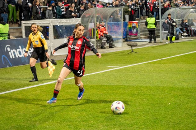 Germany Soccer Google Pixel Women Bundesliga 2025 2026 Eintracht Frankfurt vs SC Freiburg 19 Matchday Am Brentanobad Stadion Frankfurt am Ball Erëleta Memeti Eintracht Frankfurt,27 Copyright: xOrhanxHabashx