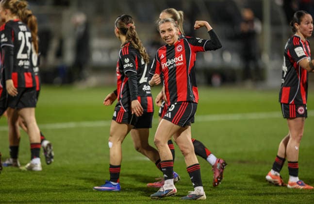 GER, Frankfurt, Eintracht Frankfurt vs SC Freiburg, Google Pixel Bundesliga, Football, DFB, Season 2025 2026, Stadion am Brentanobad, 19 Matchday in picture Elisa Senß Eintracht Frankfurt Women 6 scores the 2 0, Goal, Cheers and joy, Emotions DFB DFL REGULATIONS PROHIBIT ANY USE OF PHOTOGRAPHS AS IMAGE SEQUENCES AND OR QUASI VIDEO, 23 02 2026 Copyright: HMBxMedia HendrikxHamelau