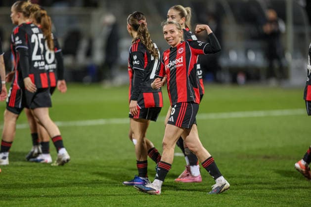GER, Frankfurt, Eintracht Frankfurt vs SC Freiburg, Google Pixel Bundesliga, Football, DFB, Season 2025 2026, Stadion am Brentanobad, 19 Matchday in picture Elisa Senß Eintracht Frankfurt Women 6 scores the 2 0, Goal, Cheers and joy, Emotions DFB DFL REGULATIONS PROHIBIT ANY USE OF PHOTOGRAPHS AS IMAGE SEQUENCES AND OR QUASI VIDEO, 23 02 2026 Copyright: HMBxMedia HendrikxHamelau