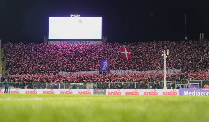 Fiorentina supporters coreography during the Serie A soccer match between Fiorentina and Pisa at the Artemio Franchi stadium in Florence, center of Italy - Monday, February 23, 2026. - Soccer  Copyright: xMarcoxBucco LaxPressex