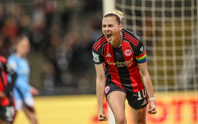 GER, Frankfurt, Eintracht Frankfurt vs SC Freiburg, Google Pixel Bundesliga, Football, DFB, Season 2025 2026, Stadion am Brentanobad, 19 Matchday in picture Laura Freigang Eintracht Frankfurt Women 10 , 1 0, Goal, Cheering and joy, Emotions DFB DFL REGULATIONS PROHIBIT ANY USE OF PHOTOGRAPHS AS IMAGE SEQUENCES AND OR QUASI VIDEO, 23 02 2026 Copyright: HMBxMedia HendrikxHamelau
