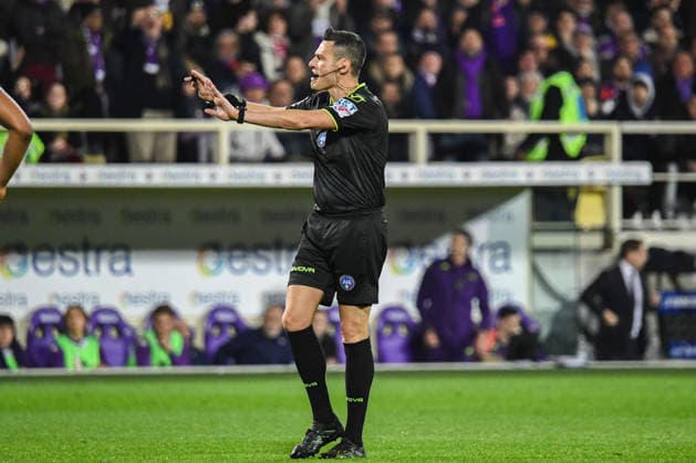 Referee Maurizio Mariani during ACF Fiorentina vs Pisa SC, Italian soccer Serie A match in Florence, Italy, February 23 2026  Copyright: xFabioxFagiolini IPAxSportx xipa-agency.netx xx IPA_71937672 IPA_Agency_IPA71937672
