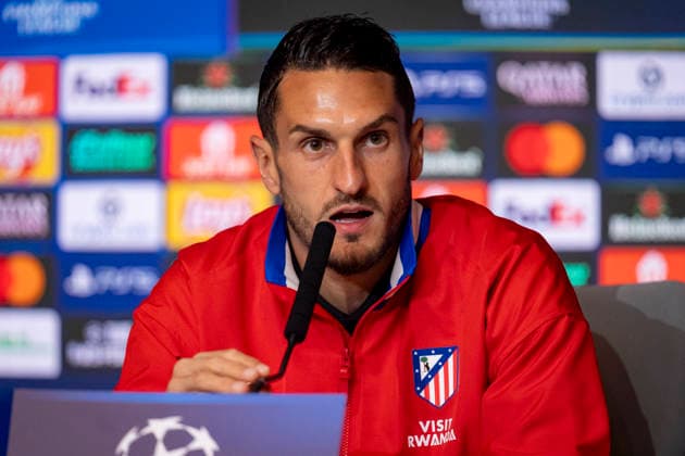 Atletico de Madrid Training Session And press conference, PK, Pressekonferenz - UEFA Champions League 2025 26 League Knockout Play-off Second Leg Jorge Resurreccion Koke of Atletico de Madrid speaks during the Training Session And Press Conference ahead of the UEFA Champions League 2025 26 League Knockout Play-off Second Leg match against Club Brugge KV at Estadio Riyadh Air Metropolitano on February 23, 2026 in Madrid, Spain. Madrid Estadio Riyadh Air Metropolitano Madrid Spain Copyright: xAlbertoxGardinx AGardin_20260223_Foot_Champ_Atletico_Madrid_PC_0172