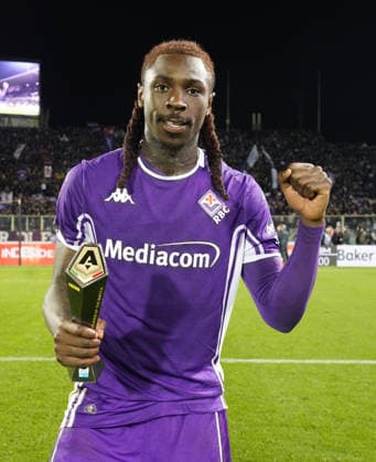 Fiorentina™s Moise Kean awarded as Player of the match at the end of the Serie A soccer match between Fiorentina and Pisa at the Artemio Franchi stadium in Florence, center of Italy - Monday, February 23, 2026. - Soccer  Copyright: xMarcoxBucco LaxPressex