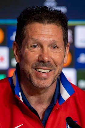 Atletico de Madrid Training Session And press conference, PK, Pressekonferenz - UEFA Champions League 2025 26 League Knockout Play-off Second Leg Diego Pablo Simeone, head coach of Atletico de Madrid, speaks during the Training Session And Press Conference ahead of the UEFA Champions League 2025 26 League Knockout Play-off Second Leg match against Club Brugge KV at Estadio Riyadh Air Metropolitano on February 23, 2026 in Madrid, Spain. Madrid Estadio Riyadh Air Metropolitano Madrid Spain Copyright: xAlbertoxGardinx AGardin_20260223_Foot_Champ_Atletico_Madrid_PC_0196