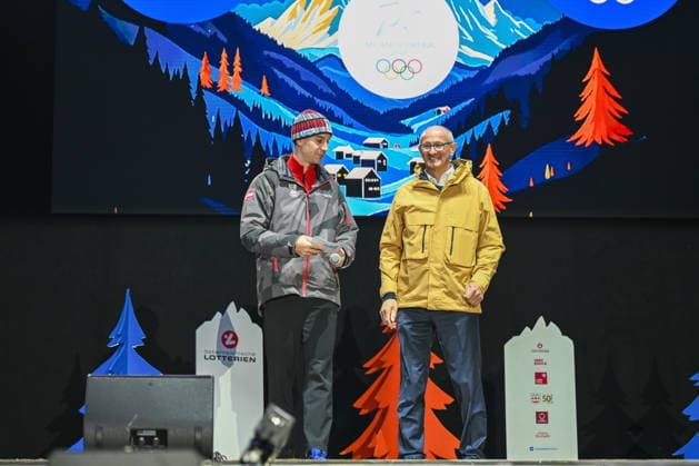OLYMPICS - Winter Olympic Games, Olympische Spiele, Olympia, OS Milano Cortina 2026 INNSBRUCK,AUSTRIA,23.FEB.26 - OLYMPICS - Winter Olympic Games Milano Cortina 2026, Olympic Team Austria, medal celebration. Image shows governor Anton Mattle (Tyrol).  GEPAxpictures xDanielxSchoenherr