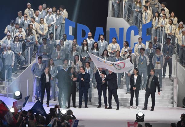 JO2026 : cÃ rÃ monie olympique - retour de la delegation francaise - Albertville France s Prime Minister Sebastien Lecornu during the Ceremony of the French delegation and the handover of the Olympic flag to France the day after the closing ceremony of the Milan-Cortina, Italy 2026 Winter Olympic Games, Olympische Spiele, Olympia, OS Albertville, Isere, February 23, 2026 AlbertvilleFrance  Copyright: xMouradxAllilix